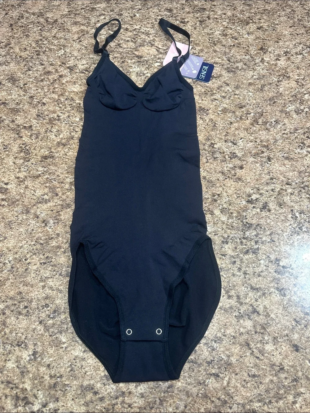 Sensil Seamless Black Heavy Compression  Shapewear Bodysuit M/L
